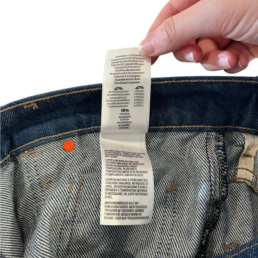 NWT Mother Snacks Smoothie Carpenter Sneak High-Rise Wide Leg Cuffed Jeans - Picture 7 of 12